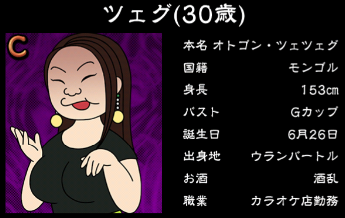 僕のぼったくりバー3攻略 Cランク女の子 ツェグの詳細情報まとめ